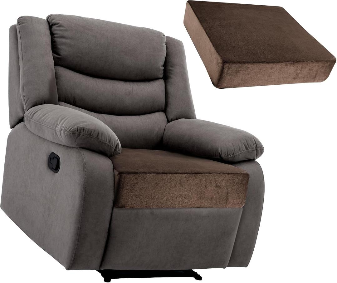 BALAPET Memory Foam Supportive Lumbar Support Pillow for Recliner, 5.7" Thickness Recliner Cushions Chairs Seat Cushion Mat for Elderly Rest and Back Support20x20x5.7, Brown