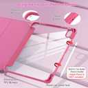 OKP Case for iPad 11th Generation 11-inch (A16) 2025, for 10.9'' iPad 10th Gen 2022, Slim Lightweight i Pad 11/10 th Gen Protective Cover with Trifold Stand, Auto Wake/Sleep, Clear PC Back Shell, Pink