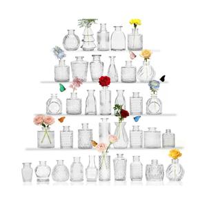 Clear Glass Bud Vase Set of 36 Pcs,Small Bud Vases in Bulk,Glass Crystal Flower Vases Table Centerpieces for Party Event Wedding Decor Baby Shower Decorations (Clear, 36 Pcs)