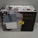 P&P CHEF 4 Quart Tri-Ply Stainless Steel Stock Pot, 4 Qt Stockpot Pasta Cooking Pot with Visible Lid for Soup Vegetable, Induction Cookware for All Stoves, Sturdy & Double Handle, Dishwasher Safe