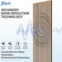 PIWA Acoustic Wall Panels 5 Pack Sample 3.9"x4.7", Wood Slat MDF Panel | Sound-Absorbing MDF Core, 3D Wood Slat Surface; Acoustic Wall Panels for Home Office, Studio, Gaming Room; Easy DIY Install, 5x4