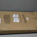 Oval Ottoman with Storage for Living Room, Sherpa Bench, Beige, 43"D x 15"W x 15"H