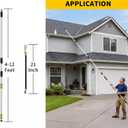 18FT Reach 4-12FT Telescopic Pole Gutter Cleaning Tools from Ground, Flexible Wand, Adjustable Flow for Garden, Roof Gutters, Leaves & Debris Removal