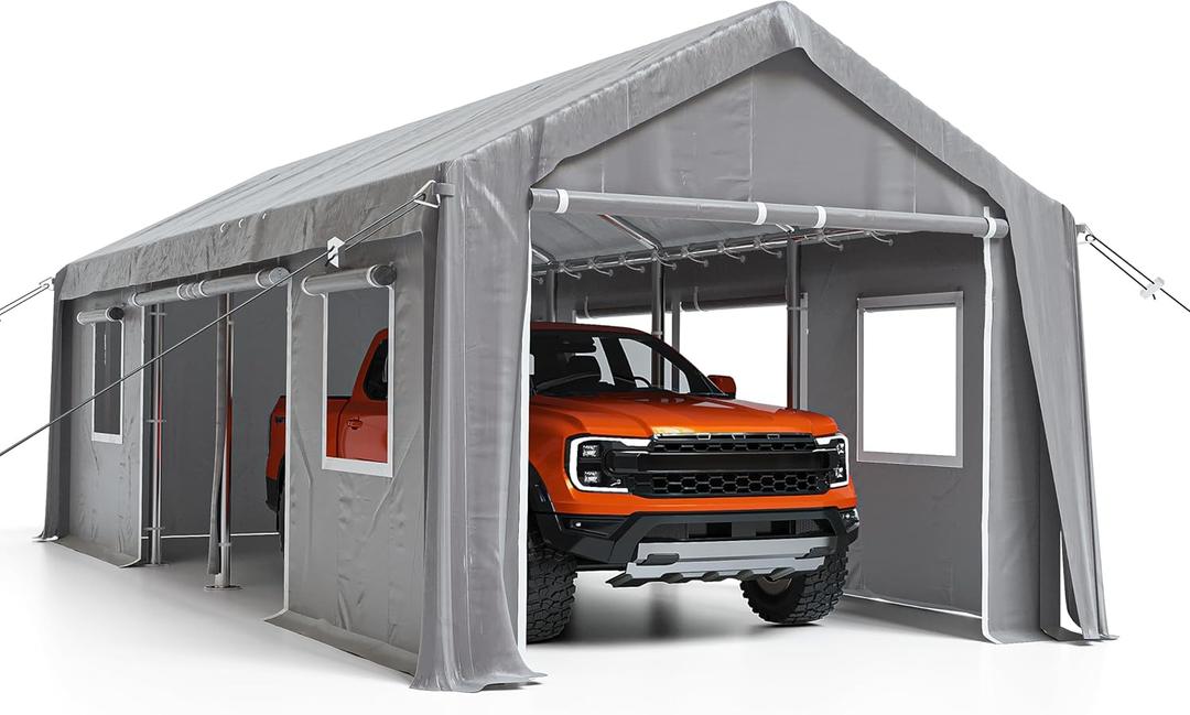 GarveeLife Carport Sidewall 1020-1320-200G-Gray Two Sides