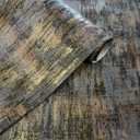 AM1NAH Distressed Wallpaper Industrial Texture Metallic Traditional Wall Paper, 20.8" X 393.0"