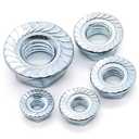 4 x 1/2"-13 Serrated Flange Hex Nuts, Carbon Steel, Zinc Plated Finish, Hexagon Nuts with Serrated Flange Washer Head, by Glvaner, 10 PCS