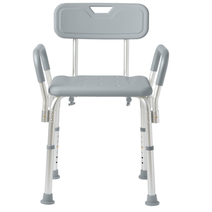 Medline Shower Chair with Backrest and Padded Armrests - 350 lb. capacity, Bath Bench, Seat, Stool for Independent Adult, Seniors, Elderly & Disabled Patients