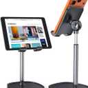 LISEN Cell Phone Stand Adjustable for iPhone Phone Holder for Desk, Office Desk Accessories Computer PC for iPhone Stand Gaming Essentials Fit Otterbox Case Phones Switch Kindle iPad Air Tablet 4-10in (BLACK)