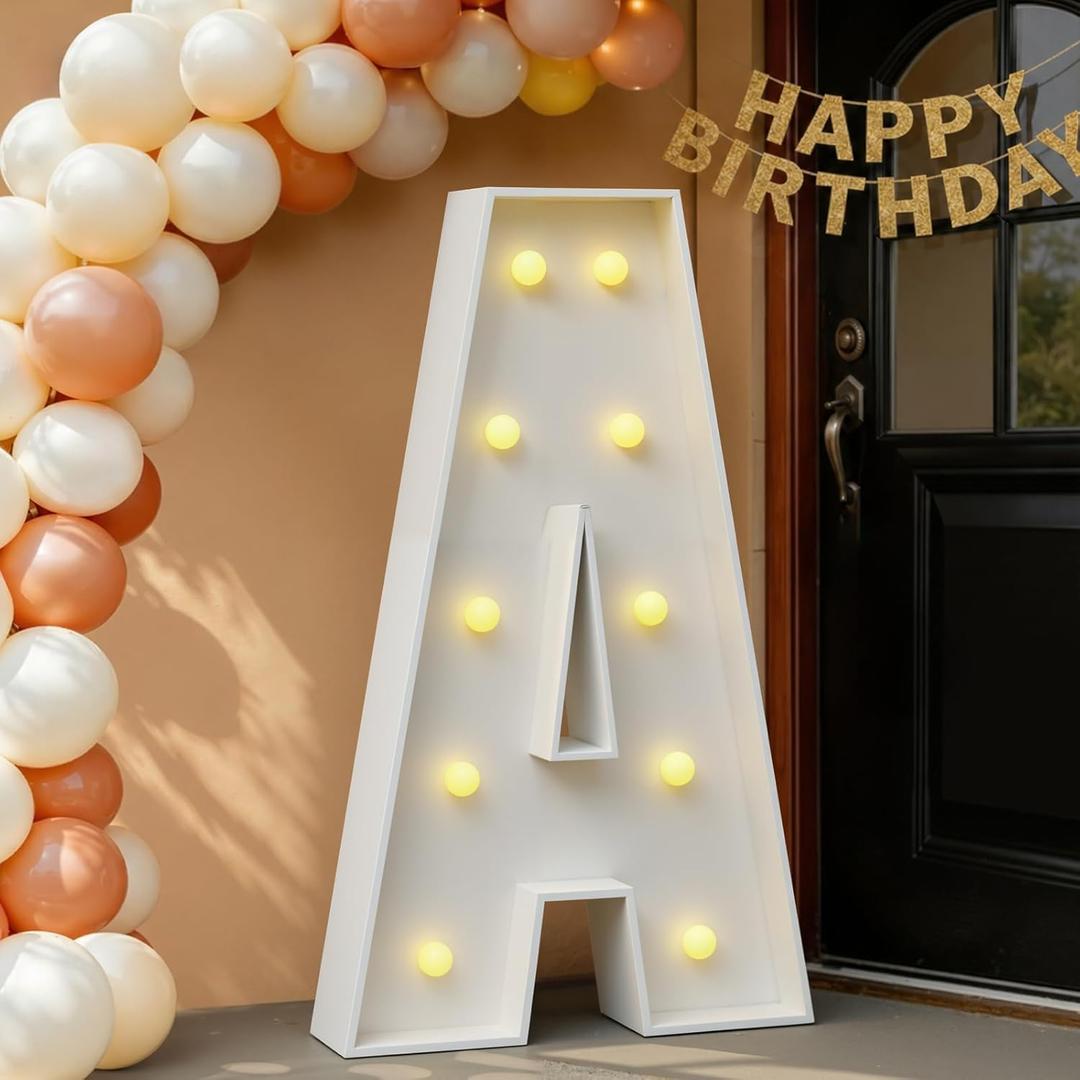 imprsv Light Up Letters, 4FT Marquee Letters for Birthday Wedding Engagement Party Decor, Large Marquee A for Party Decoration Arch Kit Decorations