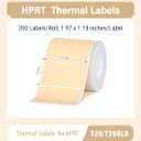 4 x HPRT Thermal Labels for T20/T260LR Label Printer, 1.97" x 1.18"(50x30 mm) Waterproof Sticker Paper, Thermal Tape for HPRT T260LR Label Maker, 200 Labels/Roll - Kraft Brown