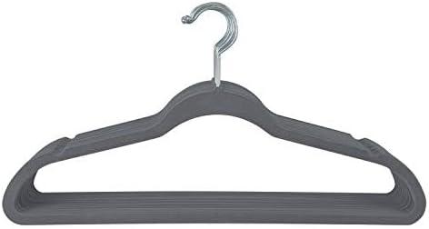 Simplify 10 Super Slim Velvet Huggable Hangers in Grey (Gray)