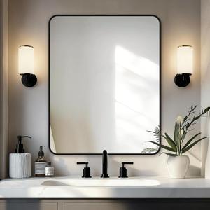 Bathroom Vanity Mirror, Black Framed Mirror for Over Sink, 30x24