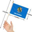 Oklahoma Handheld Flag 4x6 Inch 12 Pack American State Of Oklahoma OK Small Flag On Wood Stick Pole with Spearhead Bright Colors Polyester Indoor Outdoor