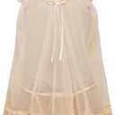 RoseSeek Women's 2 Piece Lace Mesh Babydoll Lingerie Set Sheer Chemise Nightgowns with Thongs Sleepwear, Large