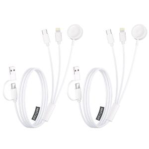 3 in 1 USB C Cable for Apple Watch Charger,iPhone 17/16/15,Lightning 4FT | 3-in-1 charging cable for Apple Watch,iPhone and Lightning devices,4FT portable design for travel,camping and everyday use