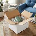HORLIMER 8x6x6 Shipping Boxes Set of 40, White Corrugated Cardboard Mailer Box for Packing Small Business