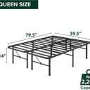 Zinus 14 Inch Rumi Metal Bed Frame, No Box Spring Needed, Black, Queen