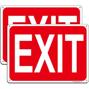 2 Pack Exit Signs, 10" x 7" Exit Sign for Business