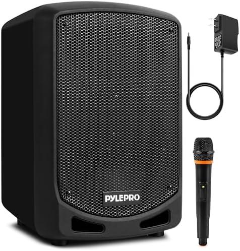 Pyle Bluetooth Karaoke PA Speaker - Indoor / Outdoor Portable Sound System with Wireless Mic, Audio Recording, Rechargeable Battery, USB / SD Reader, Stand Mount - for Party, Control - PSBT65A Black