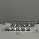 Broom Holder Wall Mount Mop and Broom Hanger Wall Mounted Garage Storage Rack Kitchen Garden Tool Organizer (4 Racks with 5 Hooks, Silver) (1 Pack 4R5H)
