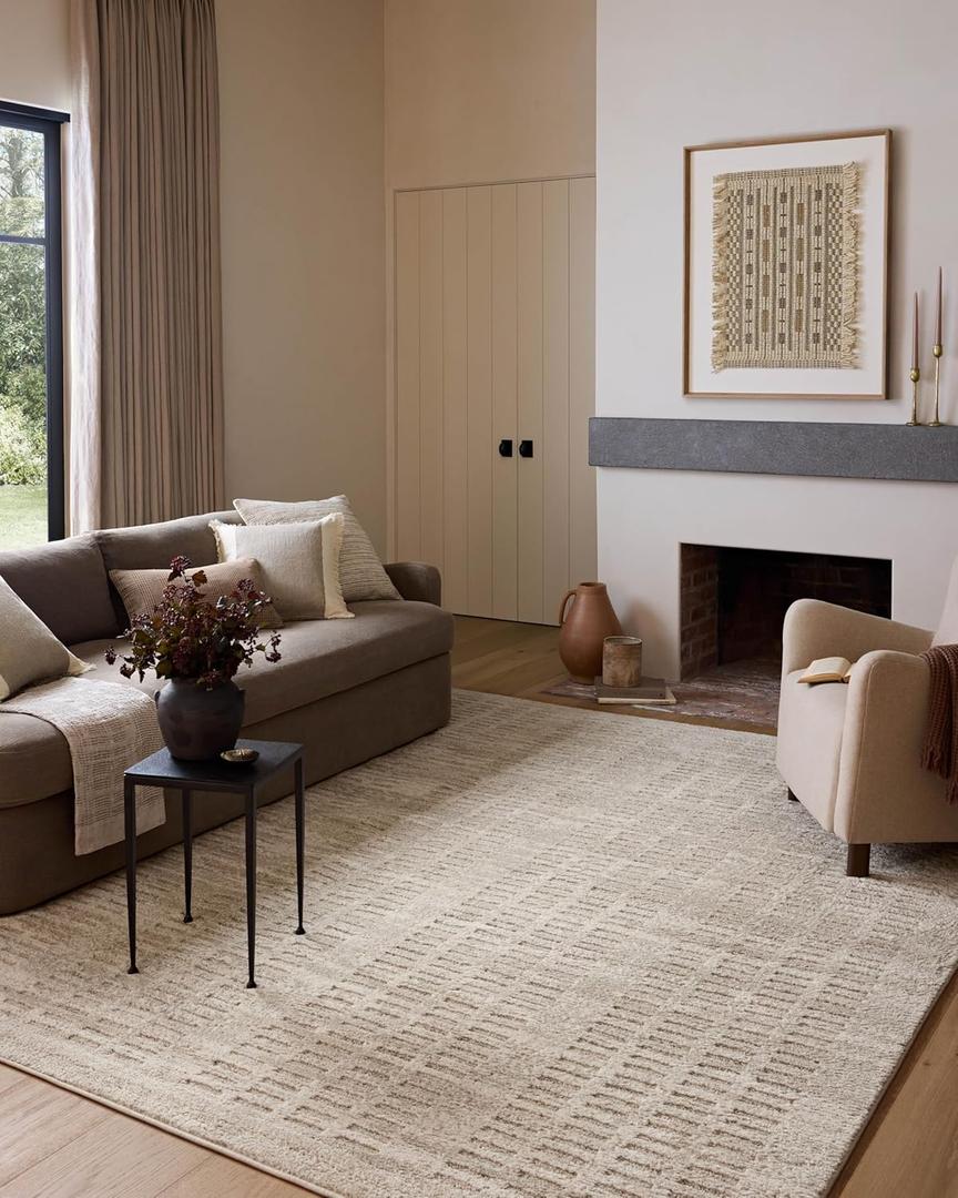 Loloi Amber Lewis Monty Collection MOT-03 Ivory/Beige 2'-7" x 4', .50" Pile Height, Area Rug