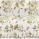 FUANGUI Loveseat Couch Cover Slipcover 1 Piece, Stretch Printed Love Seat Sofa Cover for 2 Cushion Couch with Skirt, Couch Slip Covers Pet Friendly, Washable Furniture Protector (2-Seater, 57"-70") (Medium)