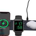 5 x 3 in 1 Wireless Charger for Smart Watch/Earbuds/Smart Phone, Wireless Charging Pad (Black)