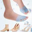 4 Pairs Silicone Toe Separator Metatarsal Pads Toe Separator Spacers Breathable Ball of Foot Cushions Gel ToeSeparator Spacers Ball of FootCushions Soft Foot Pain Relief for Men & Women