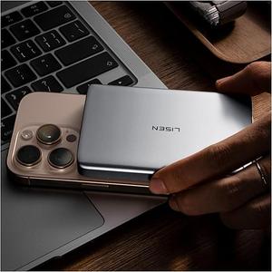 LISEN 0.5‘’ Ultra Slim MagSafe Portable Charger,10000mAh Wireless Card Slim MagSafe Battery Pack iPhone 17 Air Accessories,Magnetic Power Bank for iPhone 17 Pro Max Plus Air/16/15/14/13/12,GlacierGray LISEN 0.5‘’ Ultra Slim MagSafe Portable Charger,10000mAh Wireless Card Slim MagSafe Battery Pack iPhone 17 Air Accessories,Magnetic Power Bank for iPhone 17 Pro Max Plus Air/16/15/14/13/12,GlacierGray