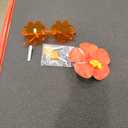 Hawaiian Luau Girls Dress Red Ruffled Tropical Leaf Skirt with Glasses, (120cm or 5T - 6T)