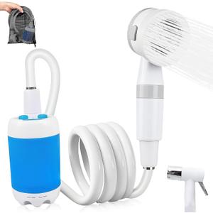 Portable Shower, Portable Camping Shower Pump, USB Rechargeable Outdoor Showers, Waterproof Electric Portable Shower with 2 Spray Modes, 4000mah, For Camping, Hiking, Rv & Pet Cleaning (1 PACK)