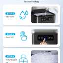 Aeitto Nugget Ice Maker Countertop, Pellet Ice Machine Soft Chewable Ice 40lbs/Day, One-Click Operation, Auto Self-Cleaning Crushed Ice Makers Stainless with Scoop for Home/Kitchen/Office (Black)