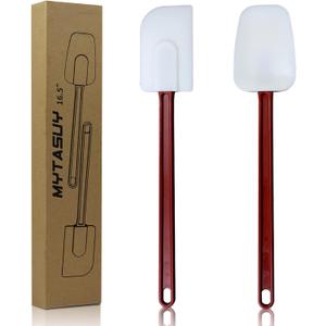 16.5 INCH Silicone Spatulas Heat Resistant Heavy Duty Rubber Spatulas Commercial Spatulas Set for Kitchen Use Silicone Cooking Utensils Sets of 2