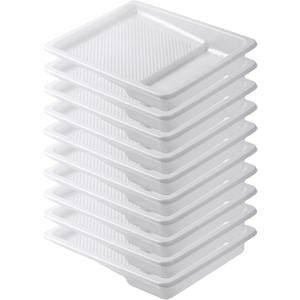 Bates- Paint Tray Liner, 9 Inch, 10 Pack, Paint Roller Tray, Disposable Plastic Paint Trays, Paint Pans Trays, Paint Supplies for House Painting, Roller Tray (White)