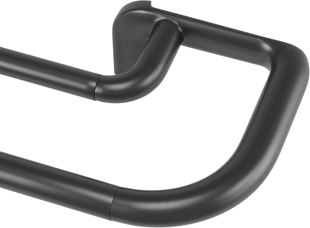 Umbra Twilight Double Curtain Rod 30–84", Black - Adjustable Wrap Around Dual Drapery Rod Set with Brackets, Blackout Curtain Rod for Windows & Layered Curtains