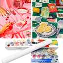 2 Pack Paint by Number Adults, Poker Paint by Numbers Kit for Adults Beginners, DIY Crafts Acrylic Painting by Number Kits Couple for Gifts Home Decor 12x16 Inch