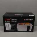 Mueller UltraToast Full Stainless Steel Toaster 4 Slice, Long Extra-Wide Slots for Bagels and Waffles, 6 Browning Levels, LED Display, Cancel/Defrost/Reheat Functions & Removable Tray, Kitchen Gadgets