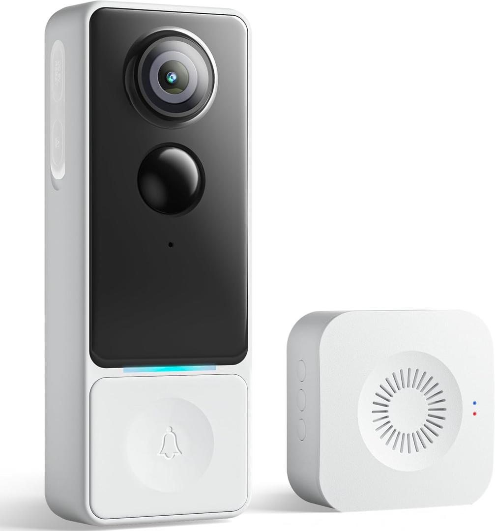 3MP Camera Doorbell Camera Wireless Video Doorbell 2K HD- No Subscription Required, Free Human Motion Detection, Package Detection, Battery Powered, Works with Alexa &Google Assistant,2.4GHz WiFi Only