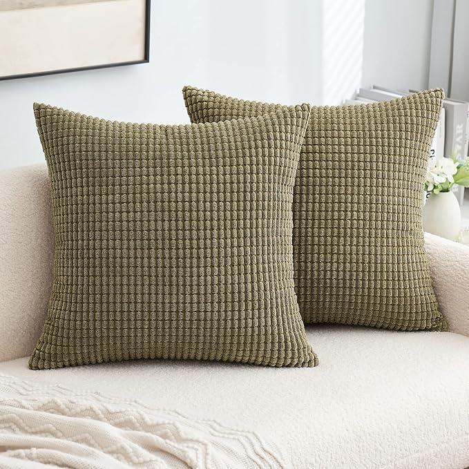 No Brand Pillow Cases 2 Pack Olive Green 18"x 18"