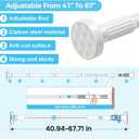 Tension Curtain Rod 41-67 Inch Heavy Duty Curtain Rods No Drilling Adjustable Window Treatment Rod for Window Patio, Easy Installation, Rust Resistant, 1.26" Diameter, White
