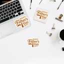 3pcs Happy Fathers Day Tie & Mustache Stickers  Waterproof 3x3in Vinyl Decals for Dad Gifts  Funny Fathers Day Labels for Cards, Water Bottles, Laptops & Scrapbooks