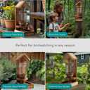 Navaris Bird Feeder with Glass Bottle - Hanging Glass Hummingbird Feeders for Outdoors - Sturdy Pine Wood & Removable Glass Bottle for Easy Refilling - Plastic-Free & Eco-Friendly