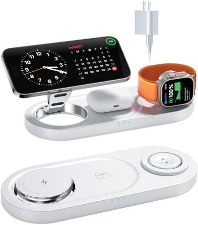 Upgraded 3 in 1 Wireless Charging Station for Apple Devices, Faster Mag-Safe Charger Stand, Magnetic Charger Station for iPhone 17/16/15/14/13/12 Series & AirPods Pro & Apple Watch Series (White) Upgraded 3 in 1 Wireless Charging Station for Apple Devices, Faster Mag-Safe Charger Stand, Magnetic Charger Station for iPhone 17/16/15/14/13/12 Series & AirPods Pro & Apple Watch Series (White)