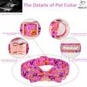 Haloween Dog Collar with Bow Tie - Cute Pumpkin Bat Purple Dog Collars, Adjustable Cotton Metal Buckle Bowtie Collar for Small Medium Large Boy Girl Dogs XL