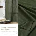 LAMIT Sheer Linen Curtains 102 inches Long, Linen Textured Light Filtering Semi Sheer Bronze Grommet Natural Boho Drapes for Living Room/Farmhouse, 2 Panels, Olive Green, 52 x 102 Inch