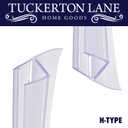 TUCKERTON Lane Glass Door Seal Strip, Soft Shower Door Sweep to Stop Leaks, Shower Silicone Seal Strip (H Type 1/4 (5 Pack))
