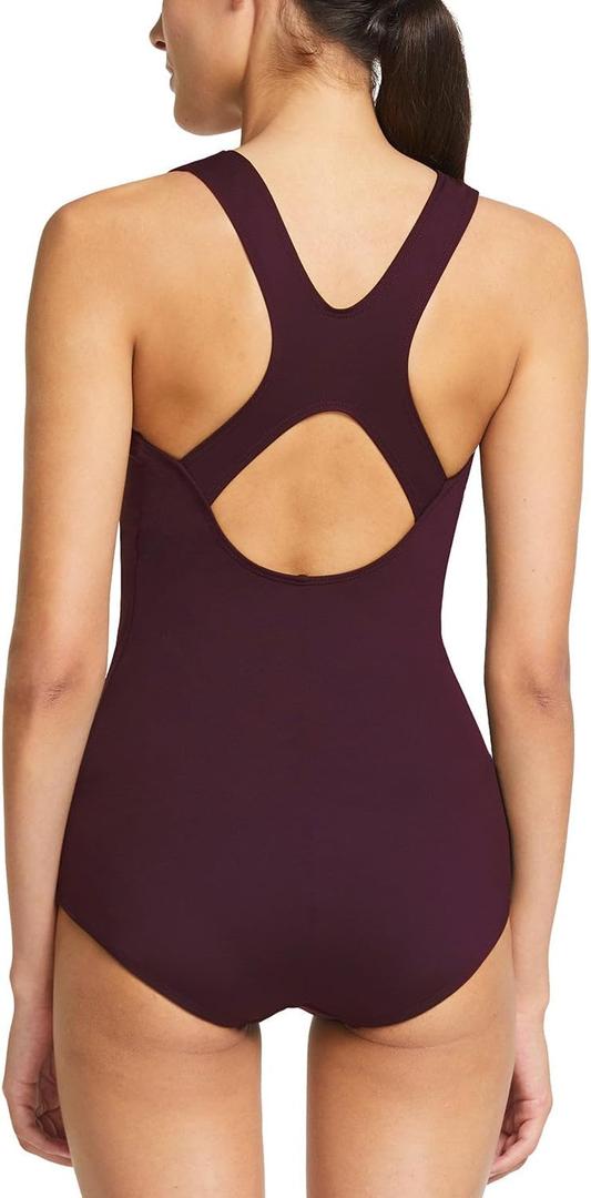 baleaf Women's Racerback Athletic One Piece Modest Bathing Suit (Wine Red) Small