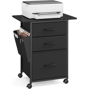 VASAGLE 3-Drawer File Cabinet, Mobile Printer Stand with Storage
