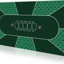 YUZPKRSI 70 x 35 Inch Poker Mat, 8 Players Texas Hold'em Poker Rubber Mat Poker Topper for Tables, Folding Portable Poker Table Top Layout w/Carrying Bag for Poker Games, Blackjack, Casino (70 X 35 Inch-green)