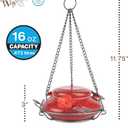 Nature's Way Bird Products MHF4 Hand Blown Garden Top Fill Hummingbird Feeder, 16 oz Capacity, Red